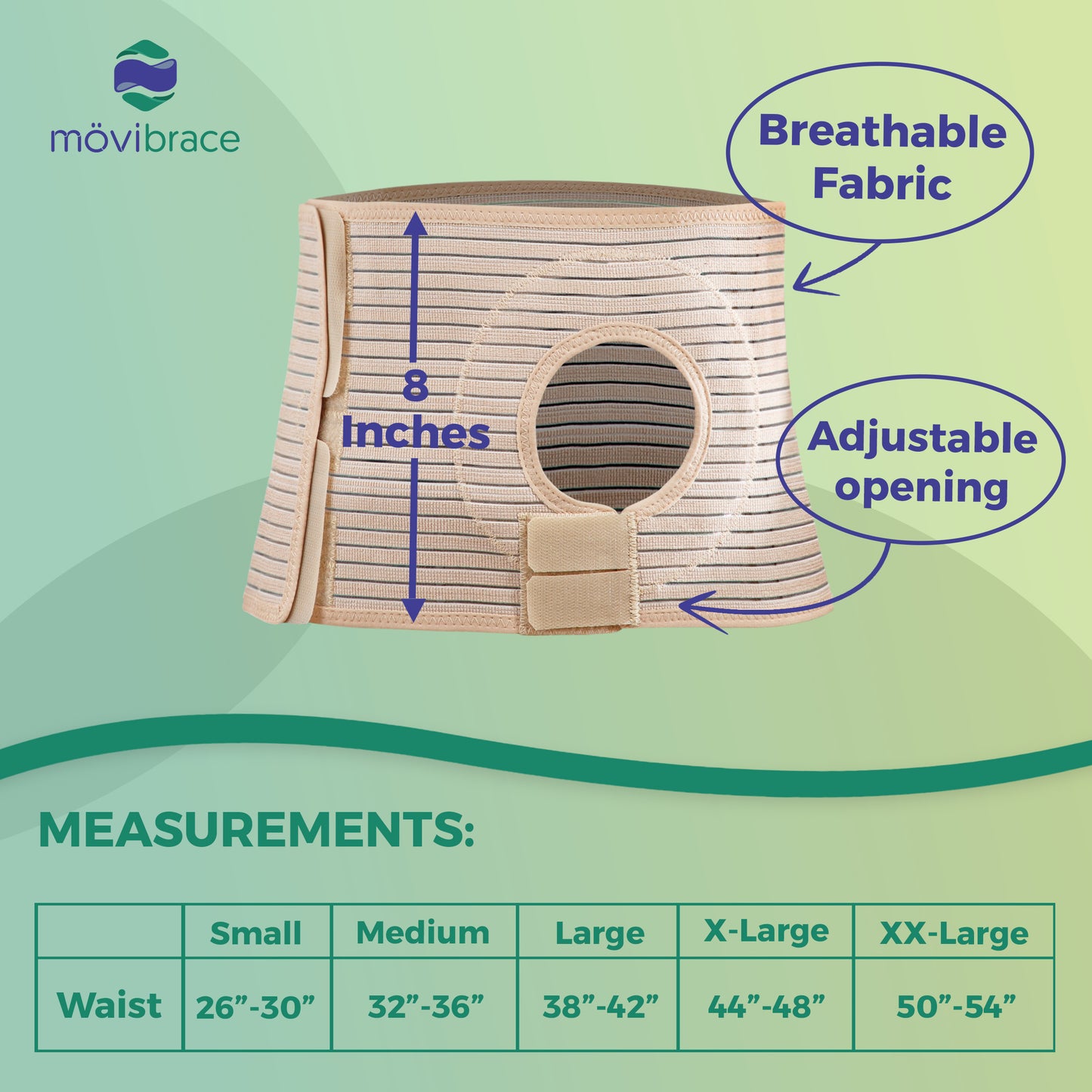 Mövibrace Abdominal Ostomy Belt for Post-Operative Care after Colostomy or Ileostomy Surgery